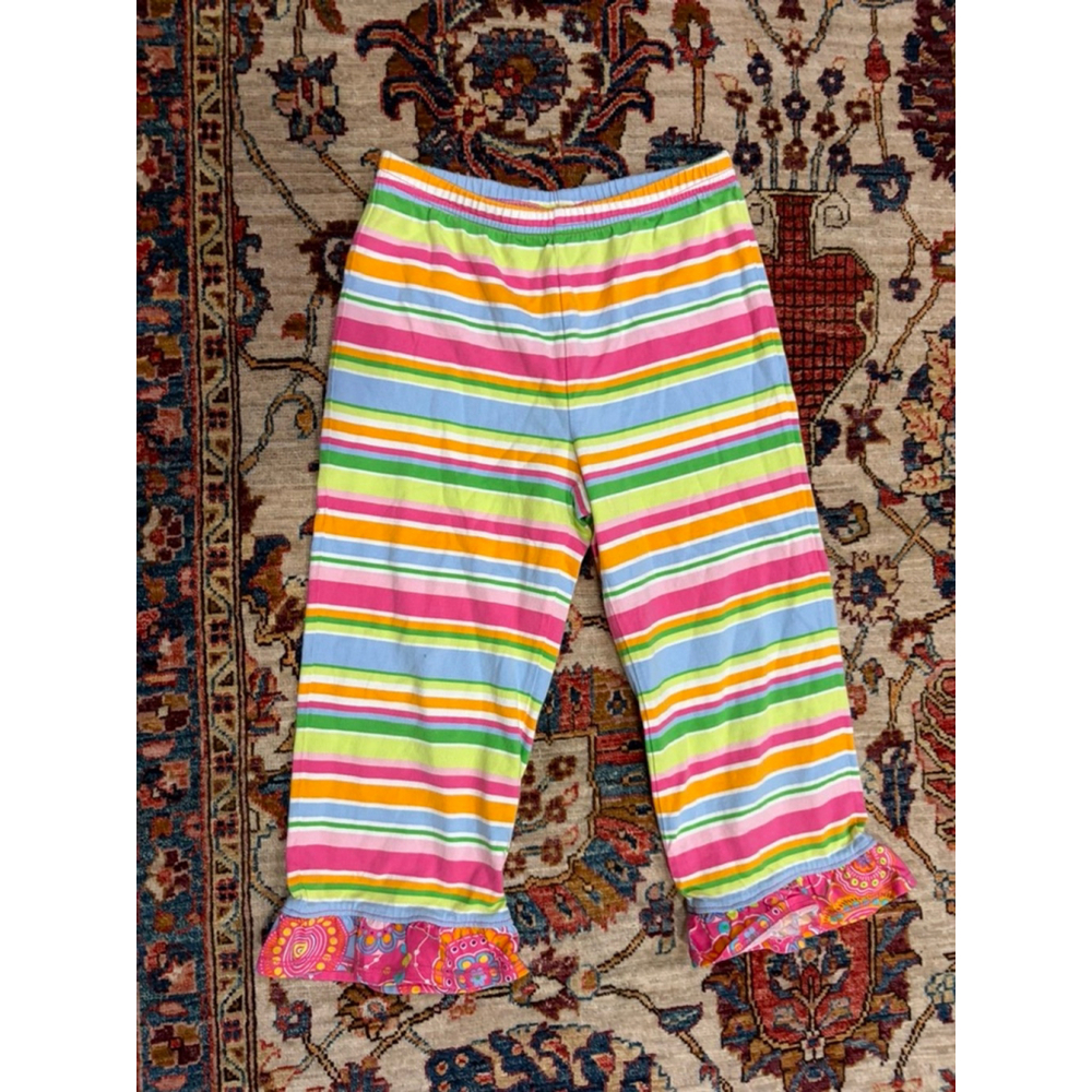 Hanna Andersson Rainbow Stripe Pull On Pajama Pants Kids 110 Organic Cotton